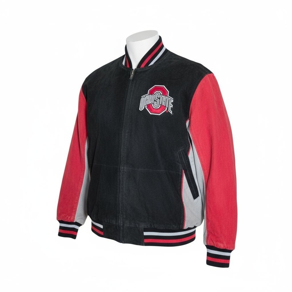 Vintage Ohio State Buckeyes Varsity Jacket‎ Men's L Suede Leather Collegiate